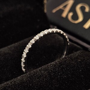 Full eternity Wedding Band, 14K Solid Gold Ring, Stackable Thin Eternity Band, Gold Promise Ring, Lab Grown Brilliant Cut Round Diamond Ring