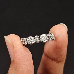 Minimalist Round Lab Grown Diamond Eternity Band, 14K Solid Gold Wedding Band for Women, IGI Certified Promise Ring, Bridal Ring