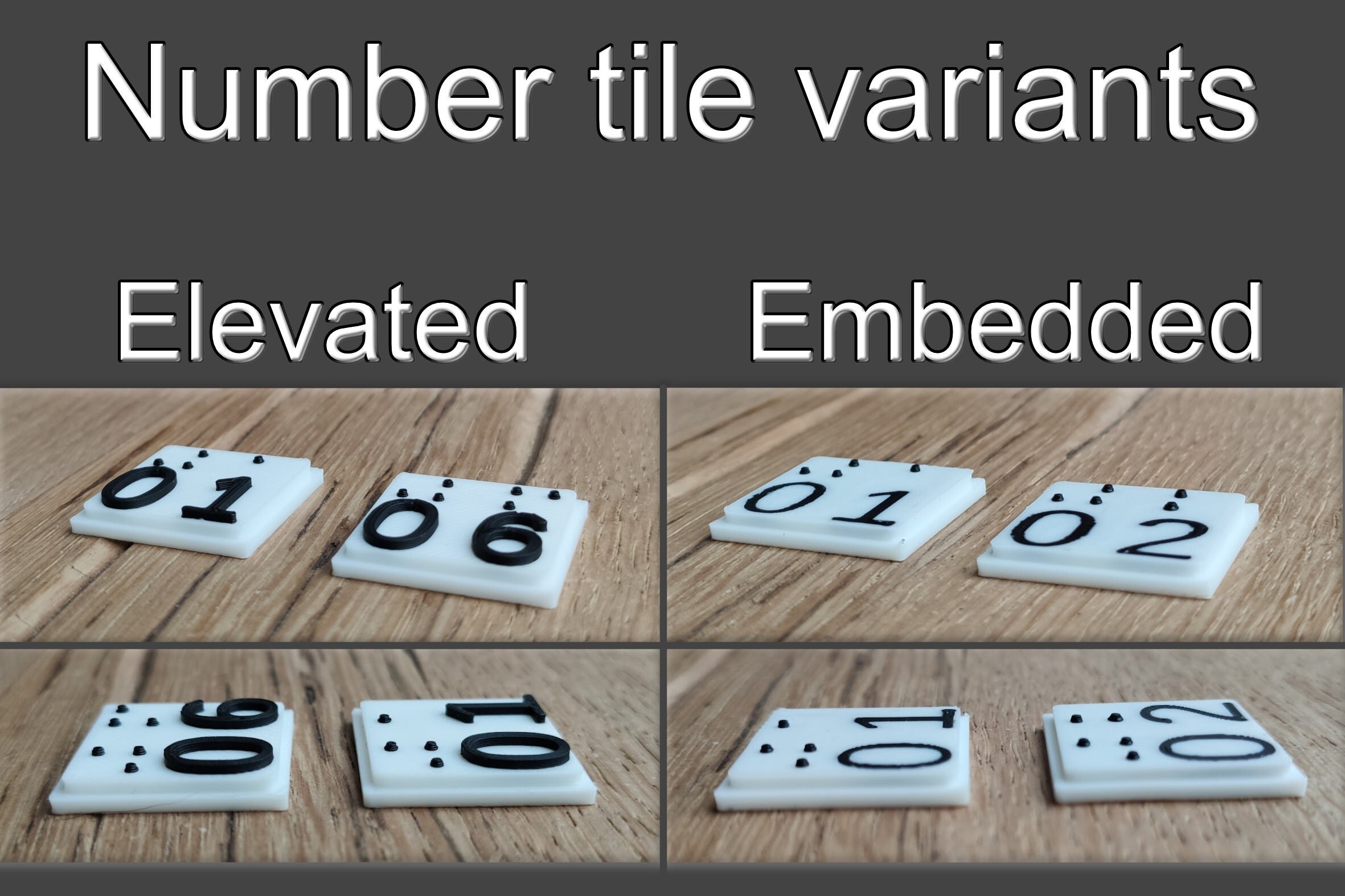 Braille Bingo Card 5x5 3D Printed Tactile Modular Design Enhanced