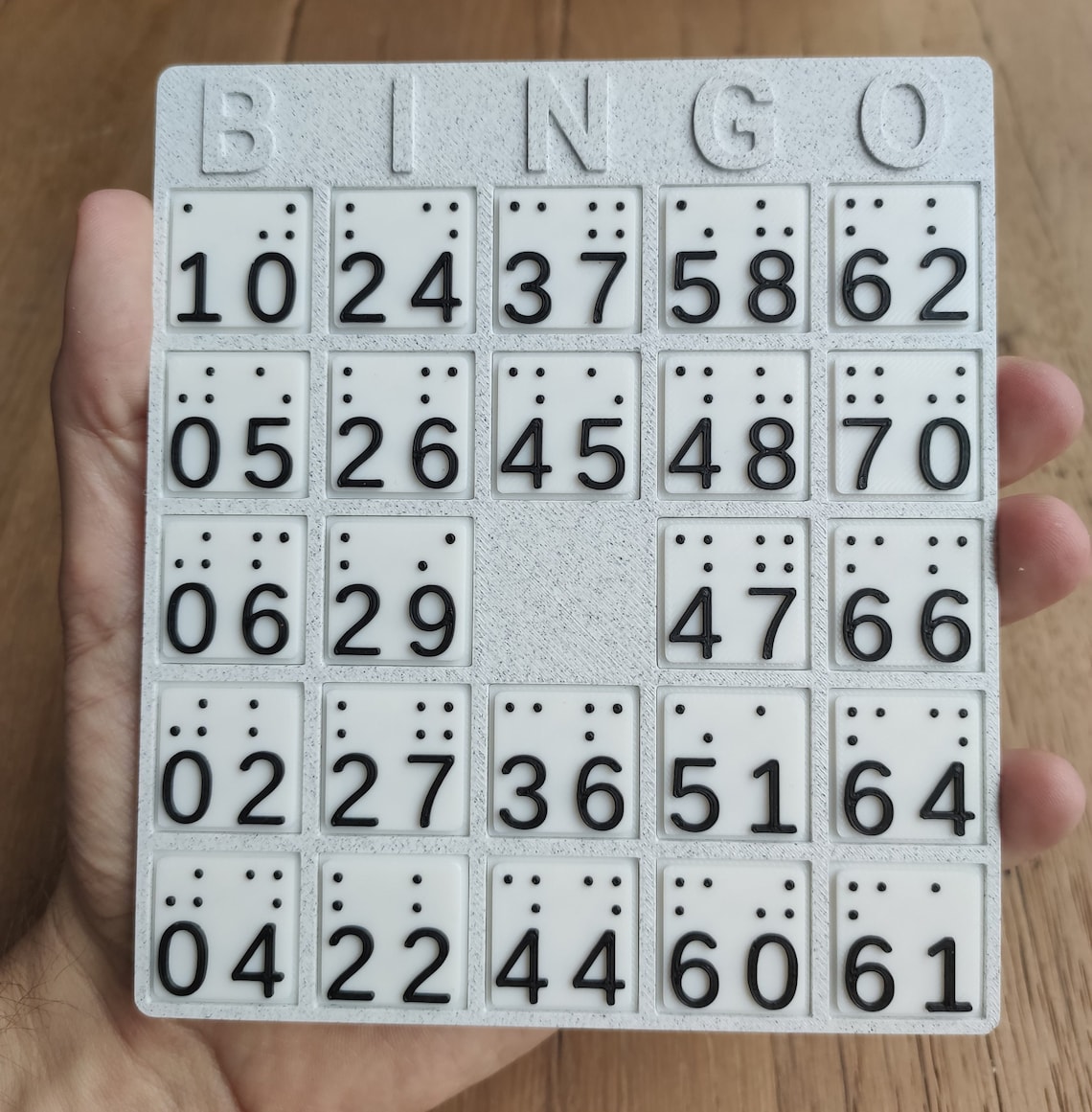 Braille Bingo Card 5x5 3D Printed Tactile Modular Design Enhanced ...