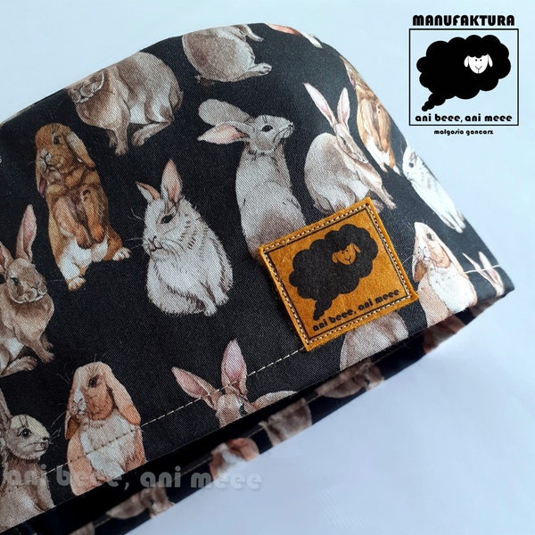 Surgical Cap, Medical Hat, Doctor, Dentist, Vet, Nurse, PREMIUM Cotton, Unisex, Surgery, Hospital, Unique Pattern, Animals, Rabbits, BUNNY