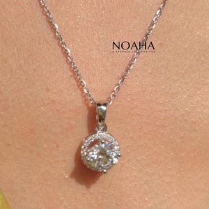1.65 Tcw Round Lab Grown Diamond Pendant, Solitaire Diamond Pendant, Wedding Pendant for Her, Charm Pendant, Anniversary/Birthday Gift