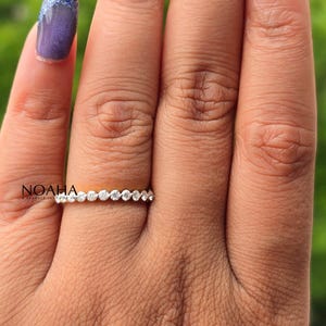 Floating Bubble Diamond Wedding Band, 2.00 MM Round Lab Grown Diamond Band, Half Eternity Band, Stackable/Matching Band, Minimalist Band