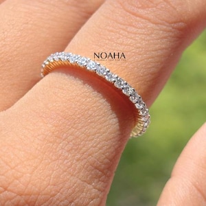 Round Diamond Eternity Band for for Women, Lab Grown Diamond Wedding Band, Anniversary Ring for Her, Matching Stackable Band