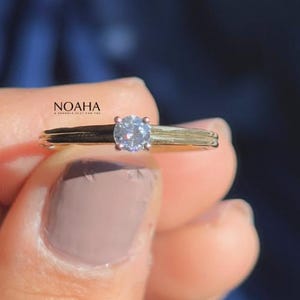 0.20 Ct Round Diamond Solitaire Wedding Ring for Her, Classic Comfort Fit Promise Ring, Anniversary Gift for Women, Propose Diamond Ring 