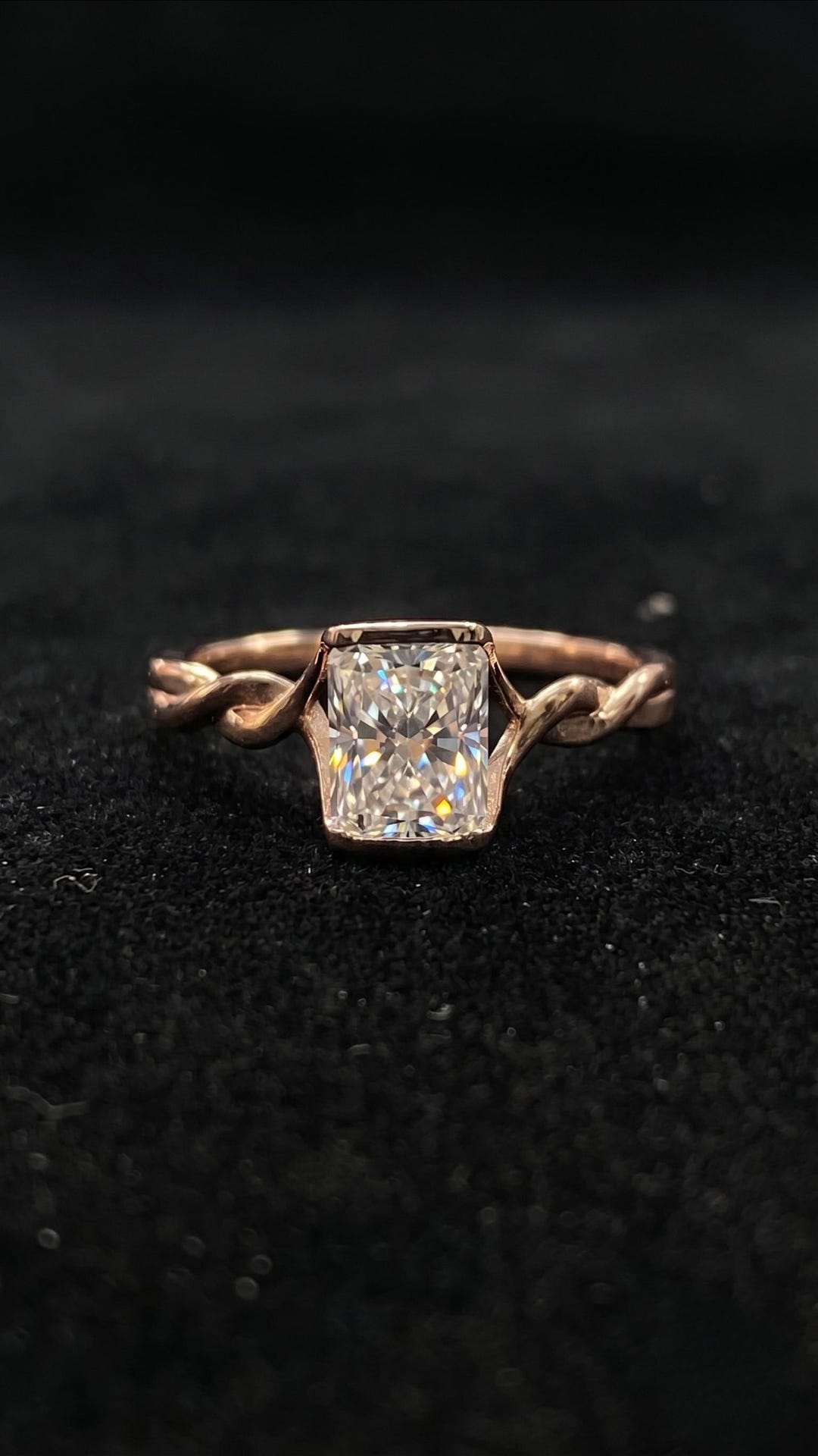 Radiant Cut Lab Grown Diamond Ring, Solitaire Diamond Engagement Ring ...