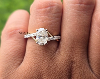 Oval Cut Lab Grown Diamond Ring 1.48 CT, Solid Gold Bridal Ring, Solid Gold Ring,Oval Solitaire Ring, Minimalist Bridal Ring,Engagement Ring