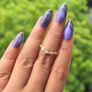 Round Diamond Curved Wedding Band for Engagement Rings, Lab Grown Diamond Chevron Half Eternity Band, Handmade Anniversary Ring for Women