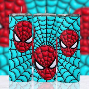 Spider Man Inflated 3D Tumbler Wrap Png, SG10072375