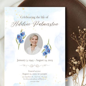 Funeral Invitation Modern Digital Template Celebration of Life Evite Printable Memorial Service Invite Simple Funeral Announcement Design