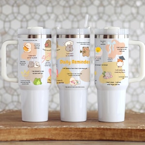 Vaso de 40 oz, taza de salud mental, afirmaciones diarias, Stanley Dupe, viaje de chicas, vaso personalizado para mascotas, vaso de afirmación, regalo, taza de autocuidado