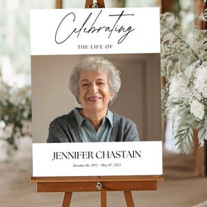 Editable Funeral Welcome Sign Celebration of Life Memorial Sign In Loving Memory Printable Obituary Template Large Funeral Poster