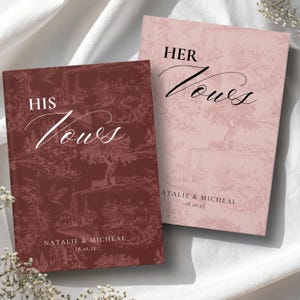 Custom vow Books French Toile De Jouy Journal His And Her Vow Book new chapter gift minimal custom book husband Journal Custom Wedding vow