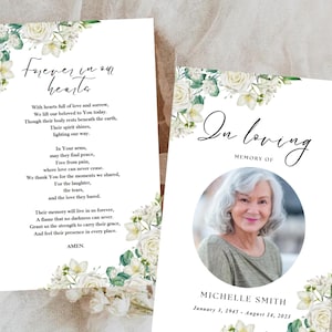 Memorial prayer card funeral keepsake prayer card template Celebration of Life program Simple Order of Service funeral prayer obituary card