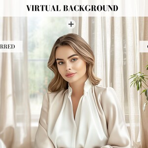 White Curtain Home Office Zoom Background (Digital Download)