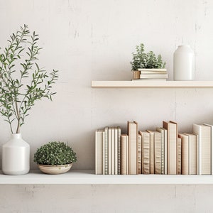 Minimalist White Shelving Zoom Background: Home Office Backdrop (Digital Download)
