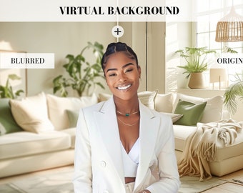 Cozy Living Room Zoom Background: Modern Virtual Office (Digital Download)