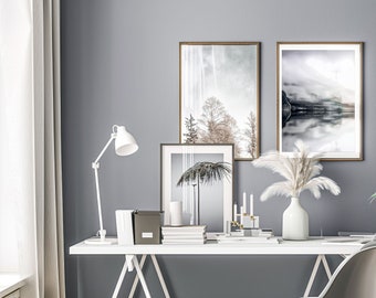 Modern Gray Home Office Zoom Background (Digital Download)