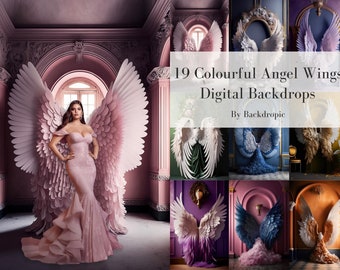 Digital Backdrops Digital Angel Wings Background Wedding Backdrop Digital Download Photoshop Overlays Fine Art Textures Backdrop Angel Wings