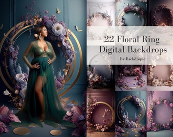22 superpositions de toile de fond pour bague florale Maternité