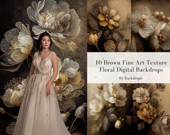 10 Brown Floral Digital Backdrop Overlays Maternity Digital Overlay Maternity Digital Background Fine Art Textures Photoshop Overlay Flowers