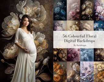 56 Floral Fine Art Textures Floral Digital Backdrop Maternity Backdrop Overlays Photography Digital Background Overlays Photoshop Textures