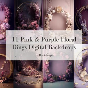 Floral Ring Backdrop Overlays Wedding Backdrop Hanging Floral Hoop Digital Backdrop Overlay Floral Backdrop Floral Backdrops wedding digital