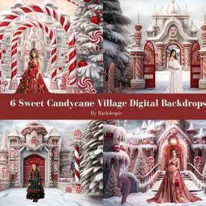 6 Candycane Digital Backdrop Christmas Digital Background Christmas Backdrop Digital Download Photography Overlays for Newborn Baby Kids