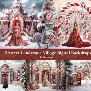 Christmas Backdrop Photoshop Overlays Candycane Village Digital Background Christmas Overlay Backdrop Photography Overlays for Kids Newborn
