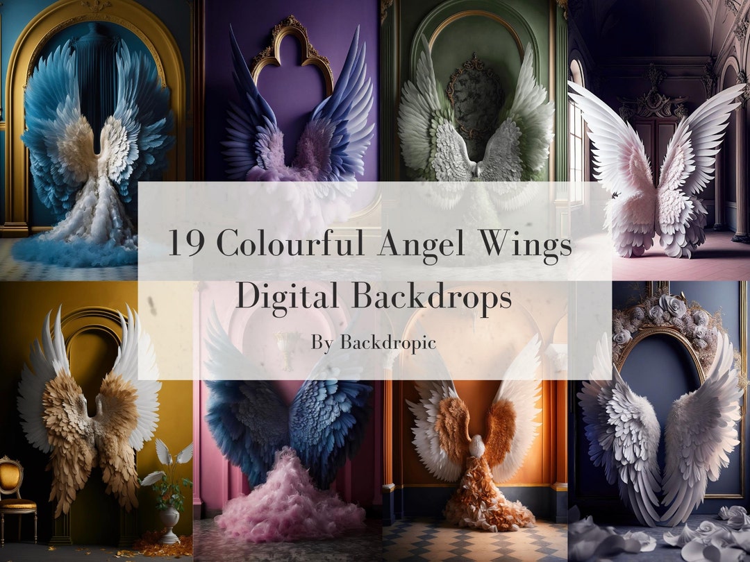 Digital Backdrops Angel Wings Digital Overlays Maternity Digital ...