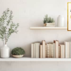 Minimalist White Shelving Zoom Background: Home Office Backdrop (Digital Download) image 5