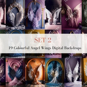 58+ Digital Backdrops Digital Angel Wings Background Maternity Digital ...