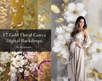 17 Skinny Canvas Digital Floral Backdrops Maternity Backdrop Overlays Digital Background Overlays Fine Art Textures Photoshop Overlays