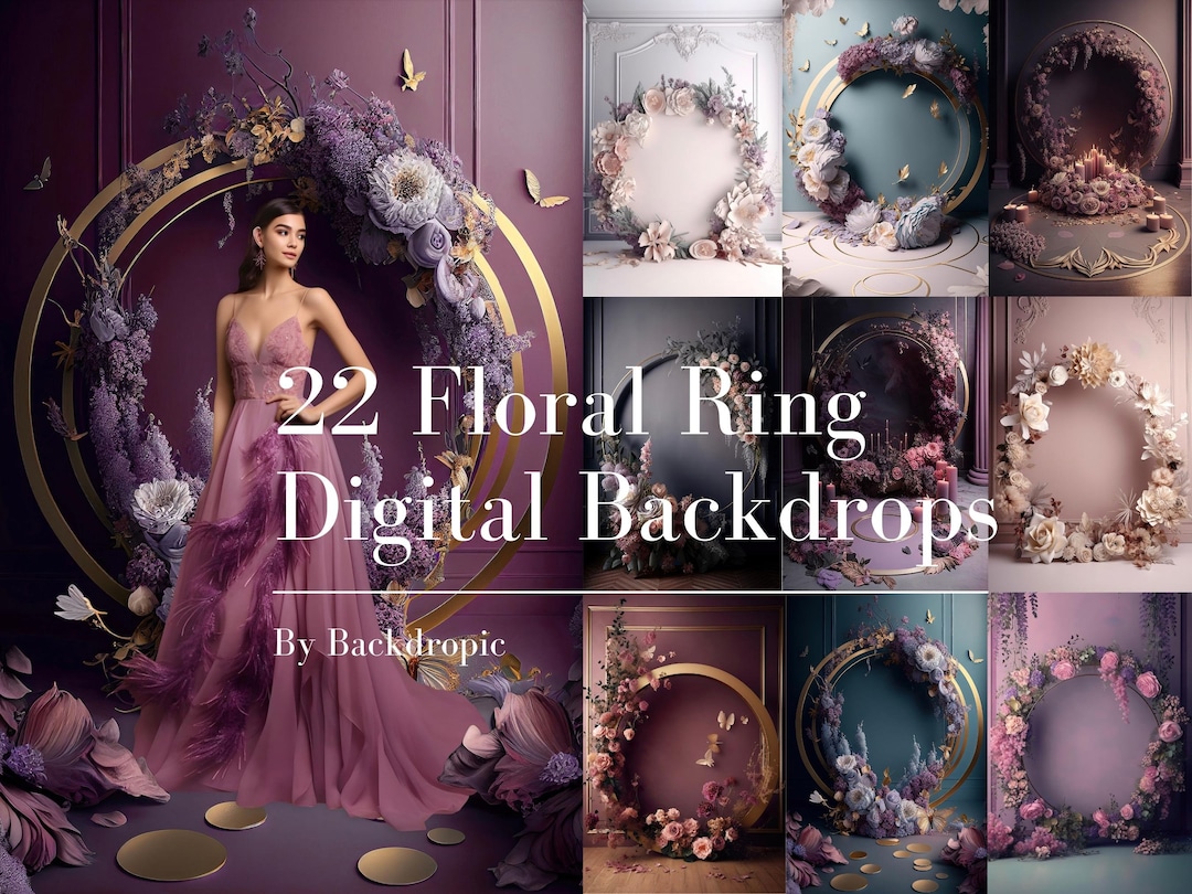 Floral Ring Backdrop Overlays Maternity Digital Backdrop Maternity