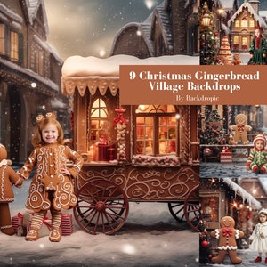 9 Lebkuchen Digitaler Hintergrund Weihnachten Digitaler Hintergrund Weihnachten Hintergrund Digitaler Download Fotografie Overlays für Neugeborene Baby Kinder