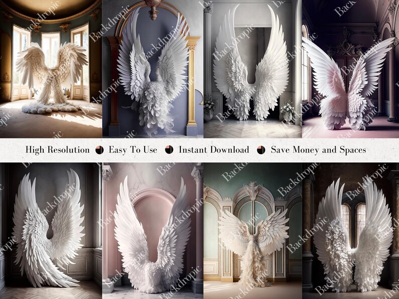 Digital Backdrops Angel Wings Digital Overlays Maternity Digital ...