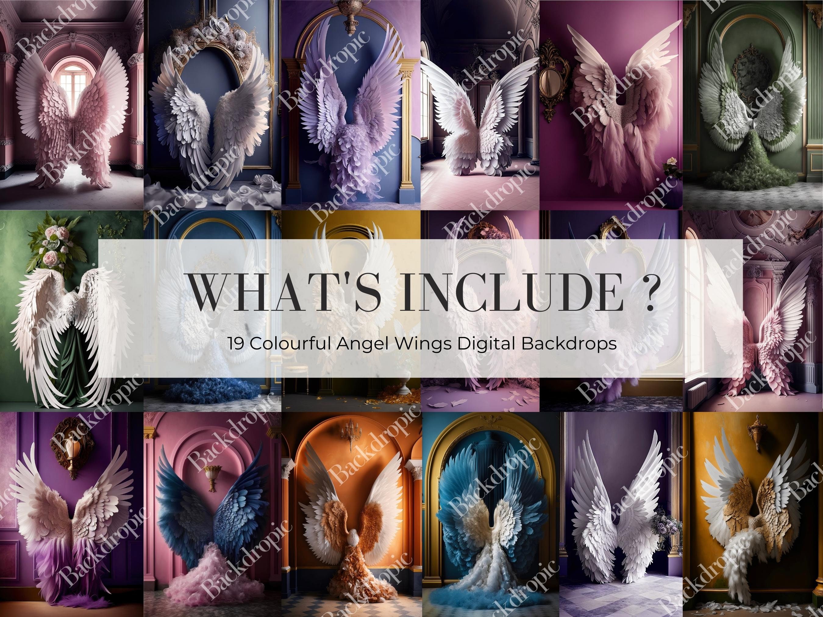 Digital Backdrops Digital Angel Wings Background Wedding Backdrop ...