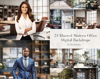 24 Toile de fond numérique de bureau moderne floue - Arrière-plan flou de portrait d'entreprise professionnel pour une stratégie de marque personnelle - Téléchargement numérique