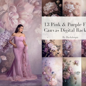 13 Pink Floral Digital Backdrop Overlays Maternity Digital Overlay Maternity Digital Background Fine Art Textures Photoshop Overlay Flowers