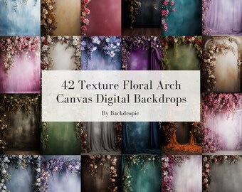 Floral Canvas Flower Backdrop Overlay Maternity Digital Background Digital Backdrop Wedding Digital Download Digital Overlays Flowers
