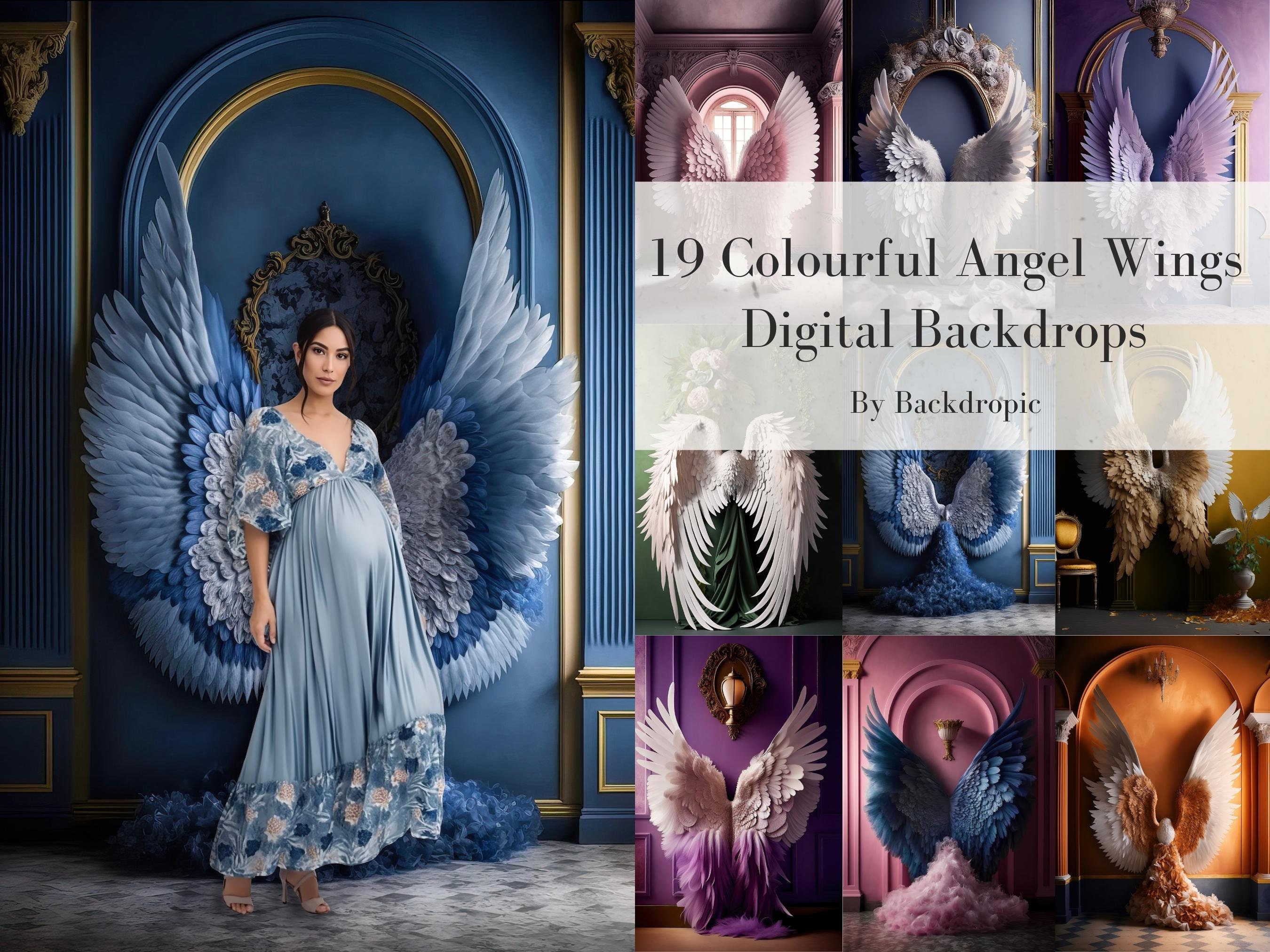 19 Digital Backdrops Digital Angel Wings Background Maternity Digital ...