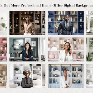 Minimalist White Shelving Zoom Background: Home Office Backdrop (Digital Download) image 10