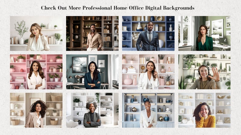 Minimalist White Shelving Zoom Background: Home Office Backdrop (Digital Download) image 10