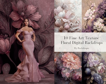 Floral Fine Art Textures Floral Digital Backdrop Maternity Backdrop Overlays Photography Digital Background Overlays Photoshop Textures