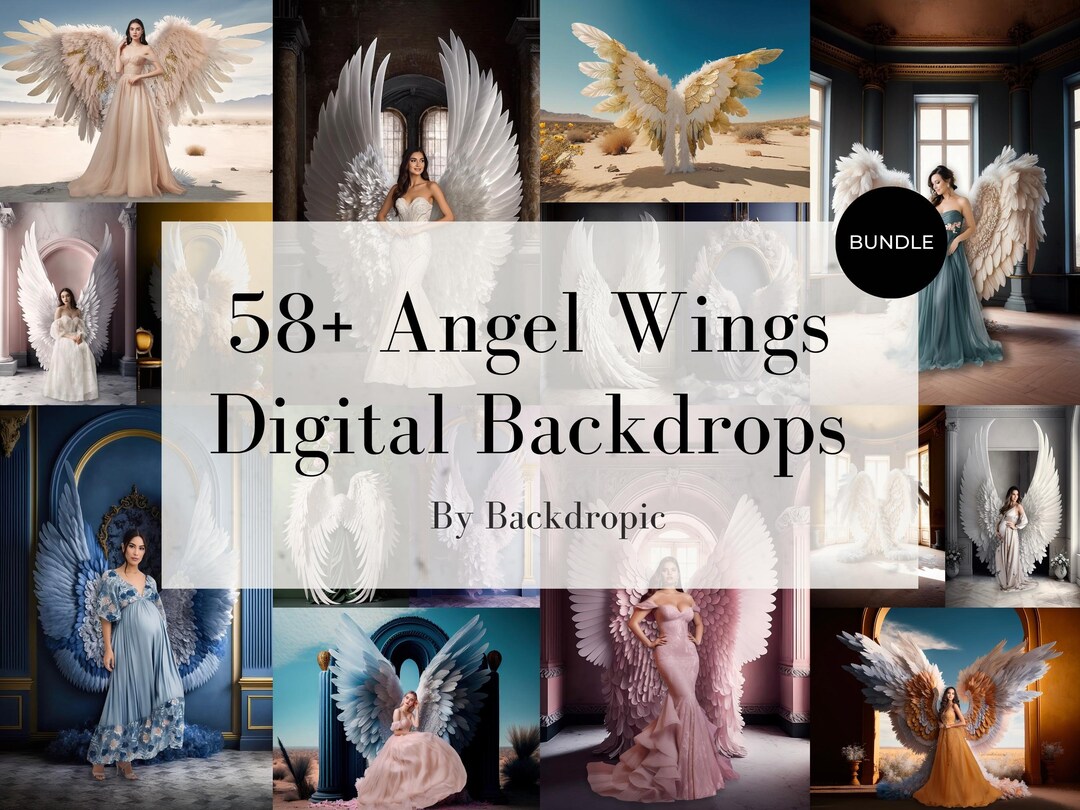 58+ Digital Backdrops Digital Angel Wings Background Maternity Digital ...