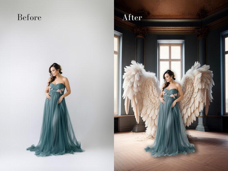 29 Digital Backdrops Digital Angel Wings Background Maternity Digital ...