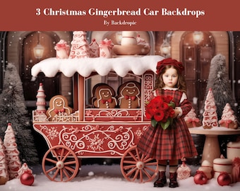3 Christmas Backdrop Photoshop Overlays Gingerbread Digital Background Christmas Digital Download Christmas Overlay for Newborn Baby Kids