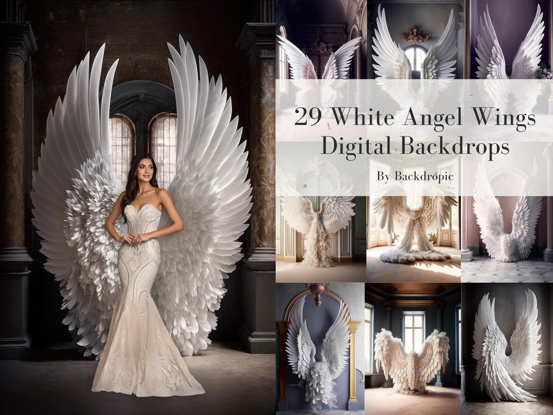 29 Digital Backdrops Digital Angel Wings Background Maternity Digital ...