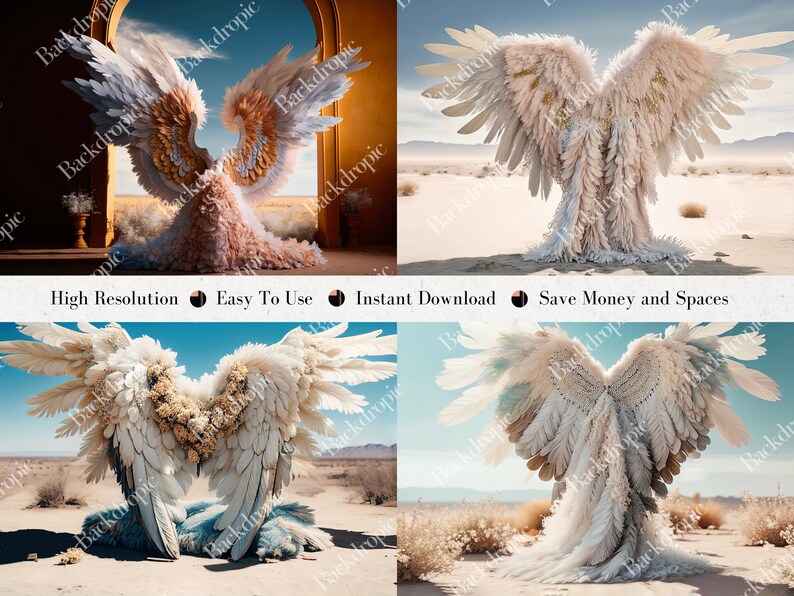 15 Digital Backdrops Angel Wings Digital Overlays Maternity Digital ...