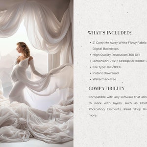 White Fabric Backdrop Digital Backdrop Overlays Maternity Digital Overlay Maternity Digital Background Fine Art Textures Photoshop Overlays bild 3